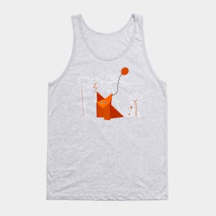 Cute Origami Fox Is Happy Tank Top